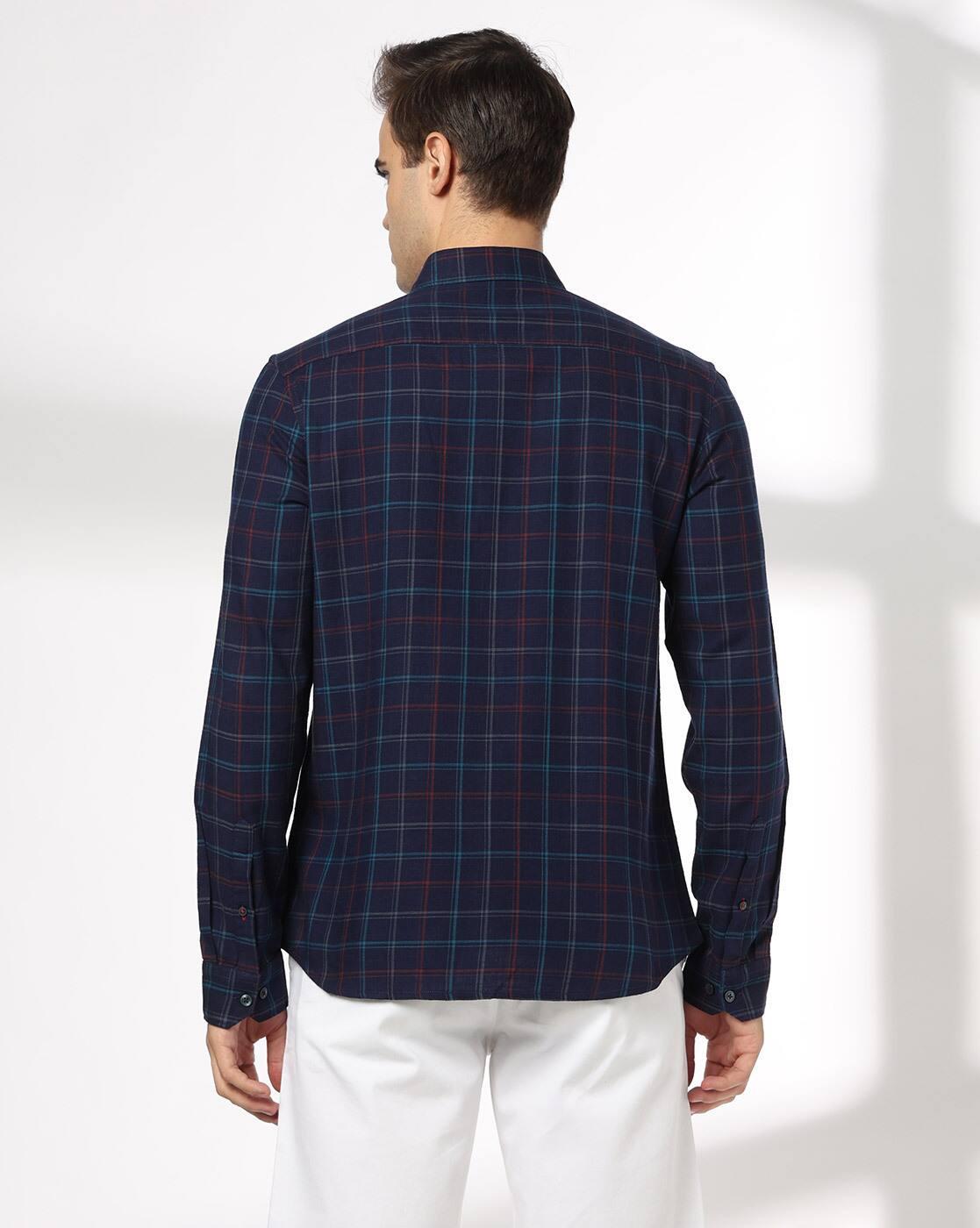 NETPLAY | Men Checked Slim Fit Shirt with Patch Pocket|3