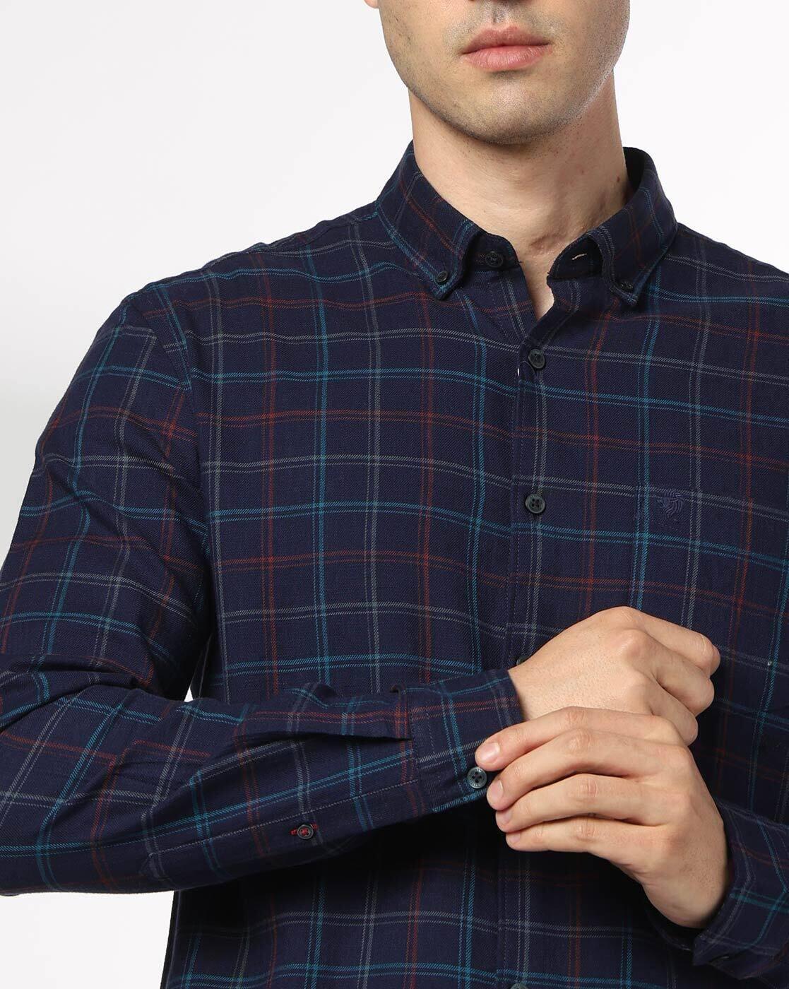 NETPLAY | Men Checked Slim Fit Shirt with Patch Pocket|5