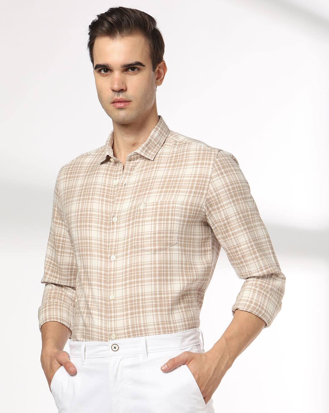 NETPLAY | Men Checked Slim Fit Shirt with Patch Pocket|0