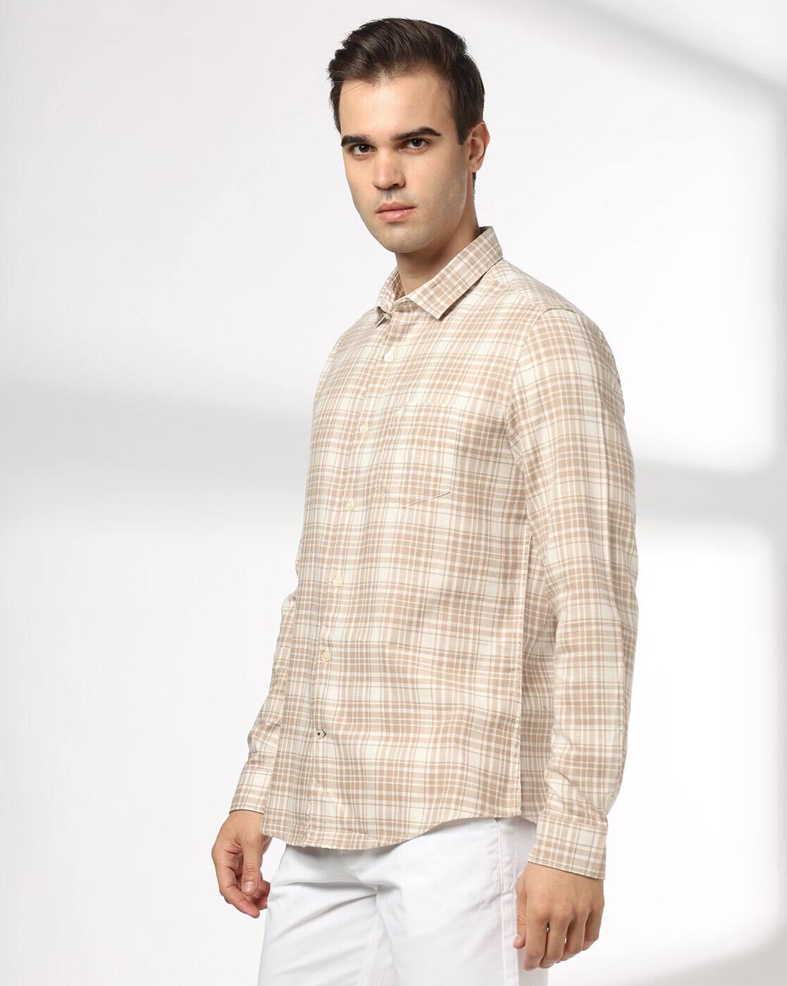 NETPLAY | Men Checked Slim Fit Shirt with Patch Pocket|2