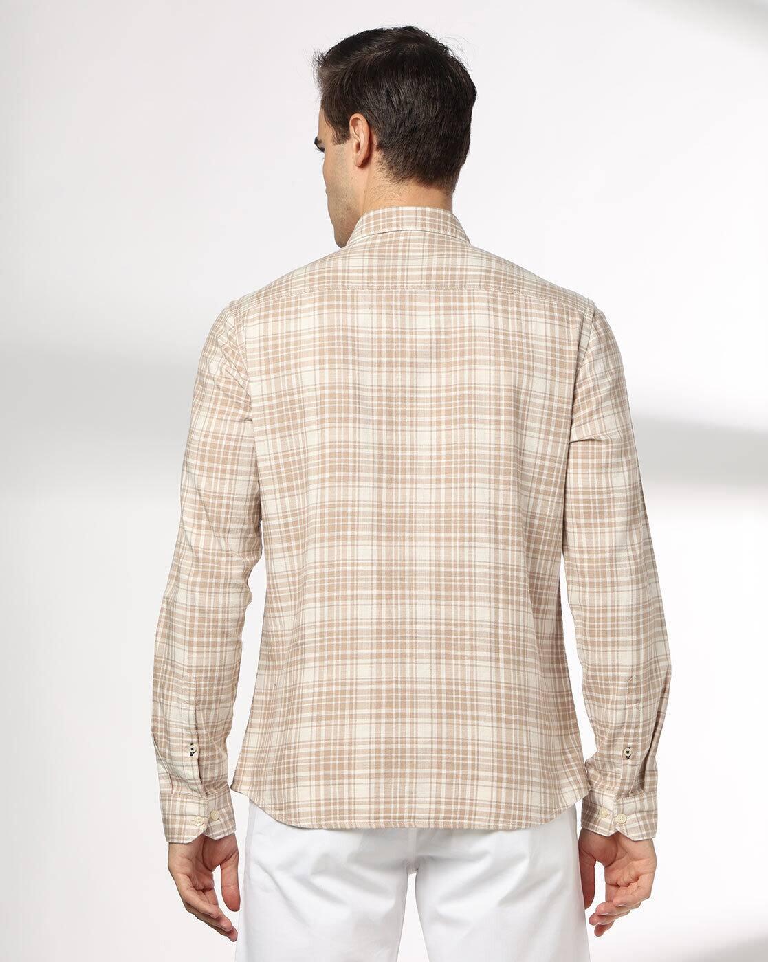 NETPLAY | Men Checked Slim Fit Shirt with Patch Pocket|3