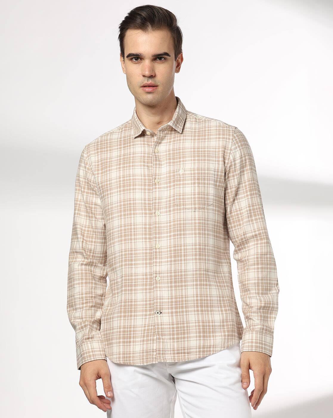 NETPLAY | Men Checked Slim Fit Shirt with Patch Pocket|4