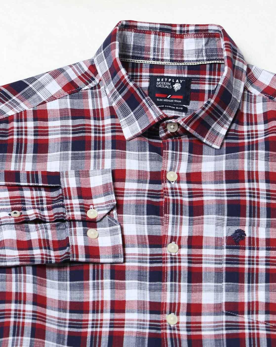 NETPLAY | Men Checks Slim Fit Classic Shirt|4