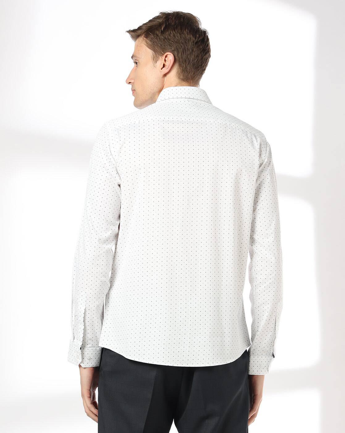NETPLAY | Men Micro Print Slim Fit Shirt with Patch Pocket|2