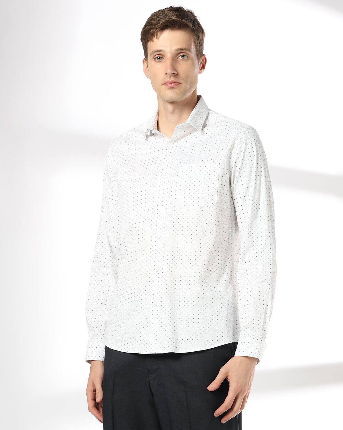 NETPLAY | Men Micro Print Slim Fit Shirt with Patch Pocket|3