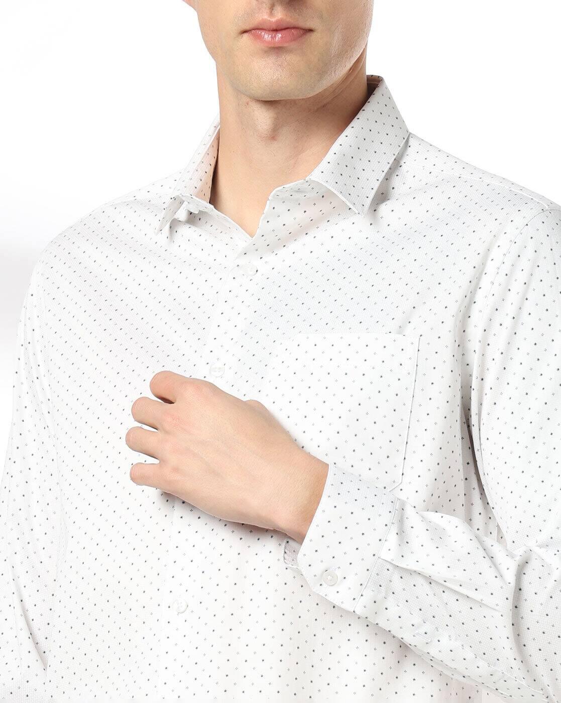 NETPLAY | Men Micro Print Slim Fit Shirt with Patch Pocket|4