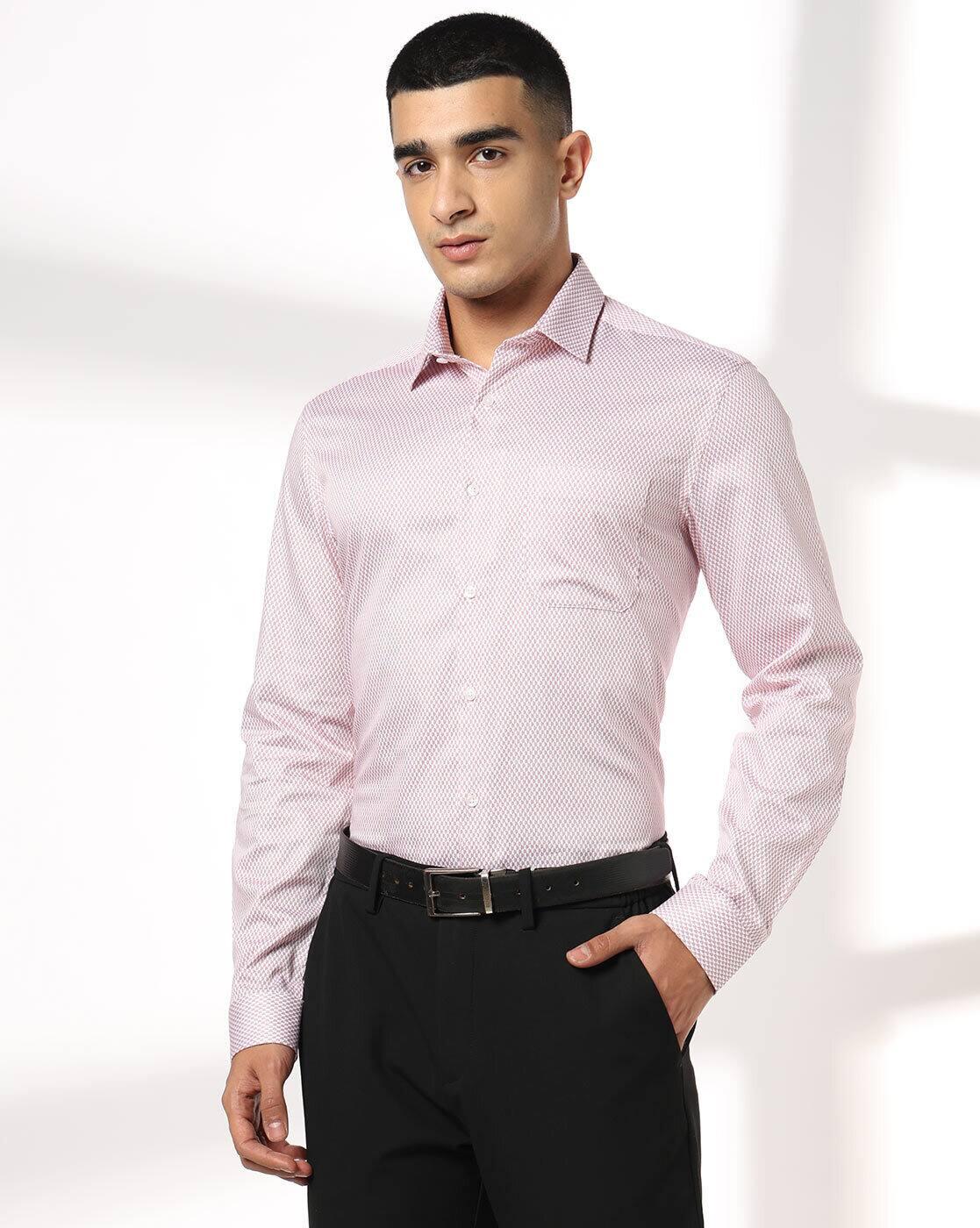 NETPLAY | Men Micro Print Slim Fit Shirt with Patch Pocket|0
