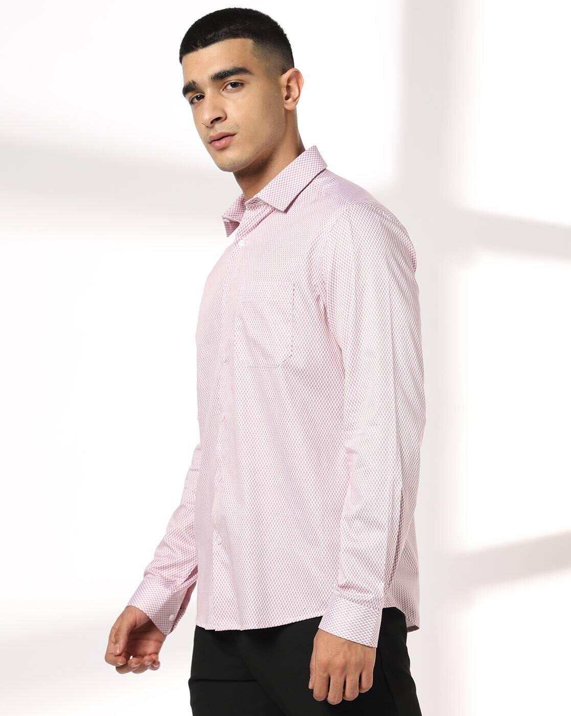 NETPLAY | Men Micro Print Slim Fit Shirt with Patch Pocket|2