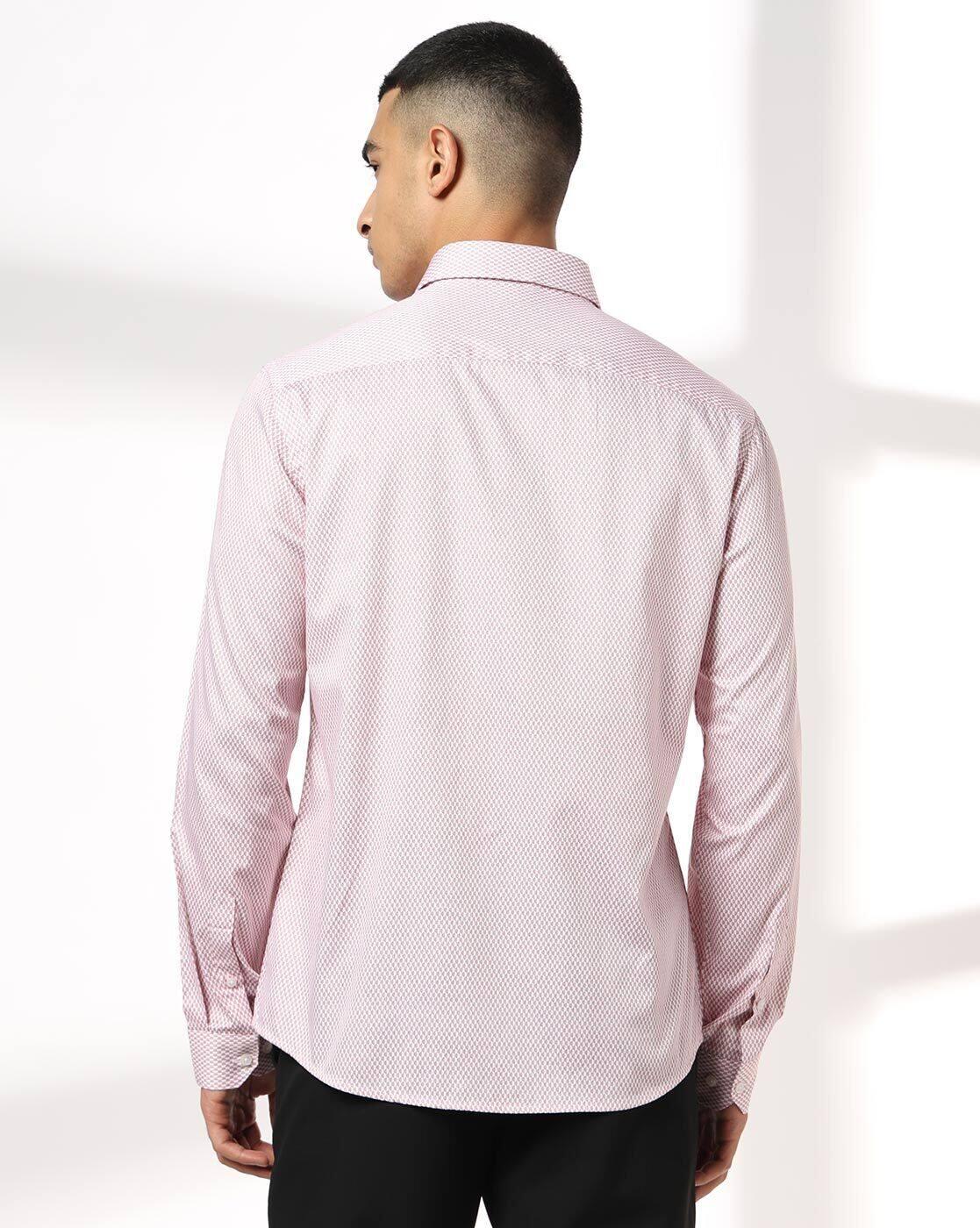 NETPLAY | Men Micro Print Slim Fit Shirt with Patch Pocket|3