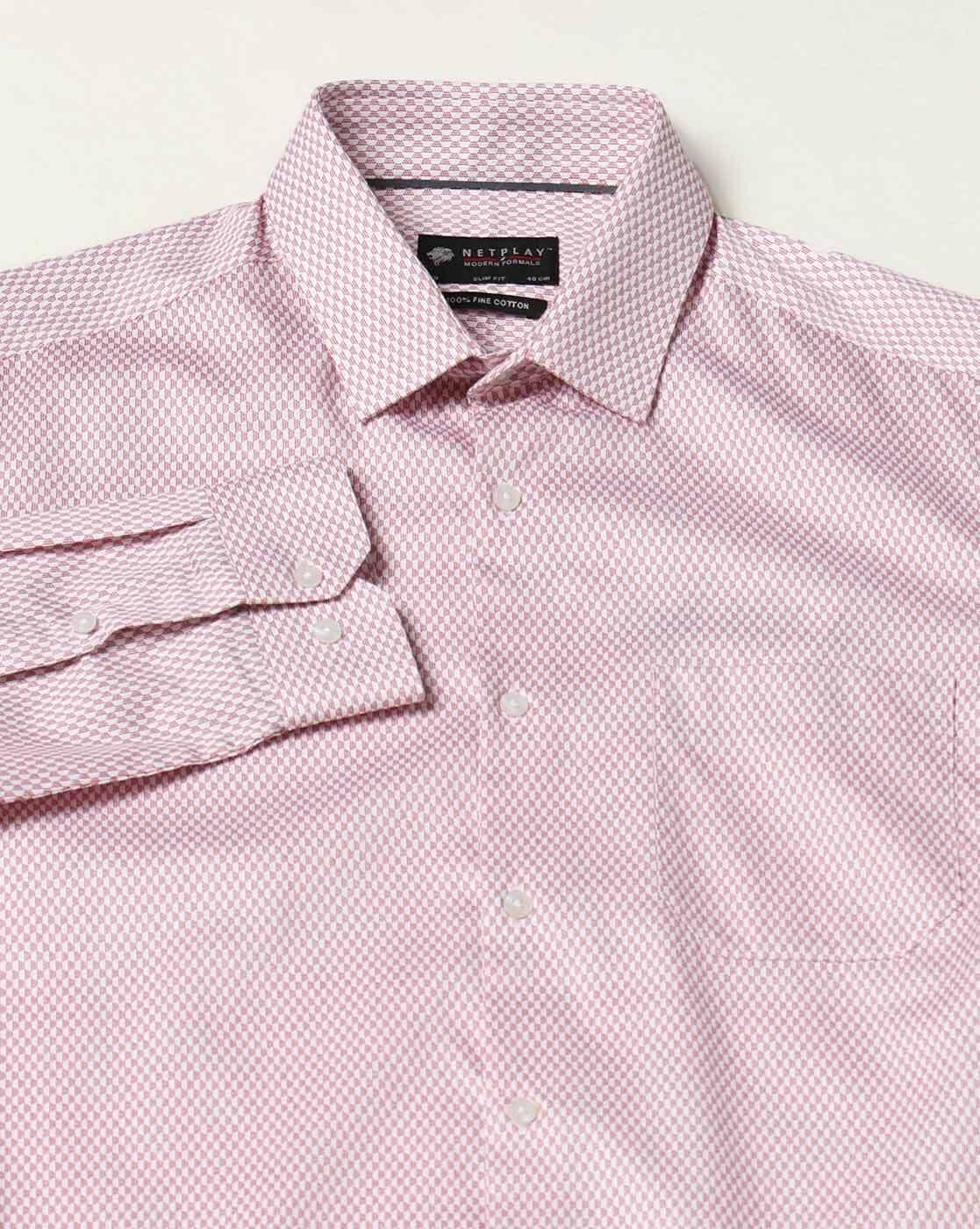 NETPLAY | Men Micro Print Slim Fit Shirt with Patch Pocket|5