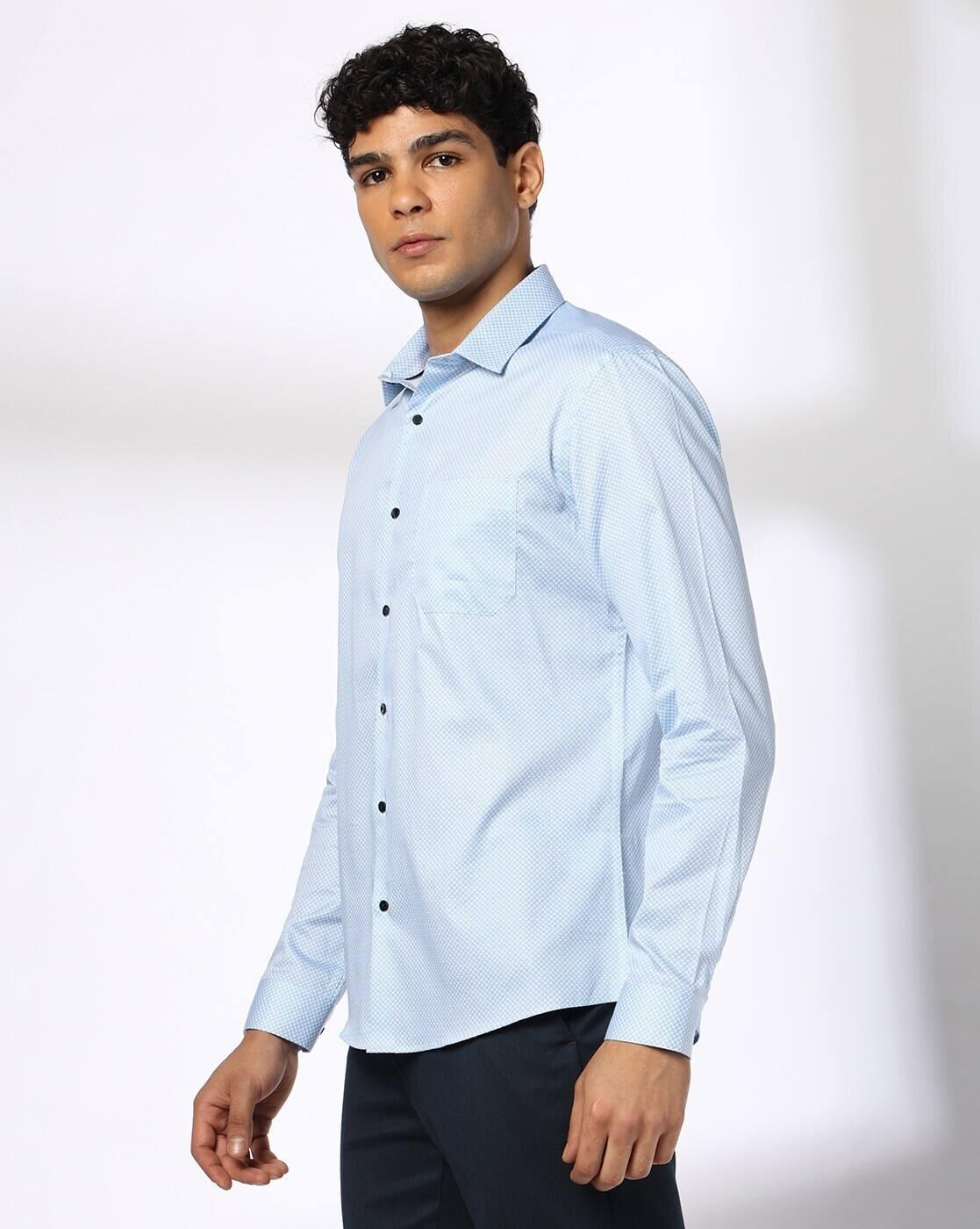 NETPLAY | Men Micro Print Slim Fit Shirt with Patch Pocket|1