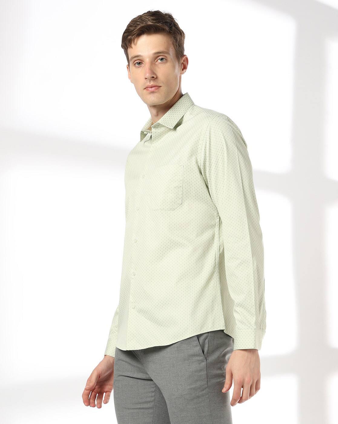 NETPLAY | Men Micro Print Slim Fit Shirt with Patch Pocket|1