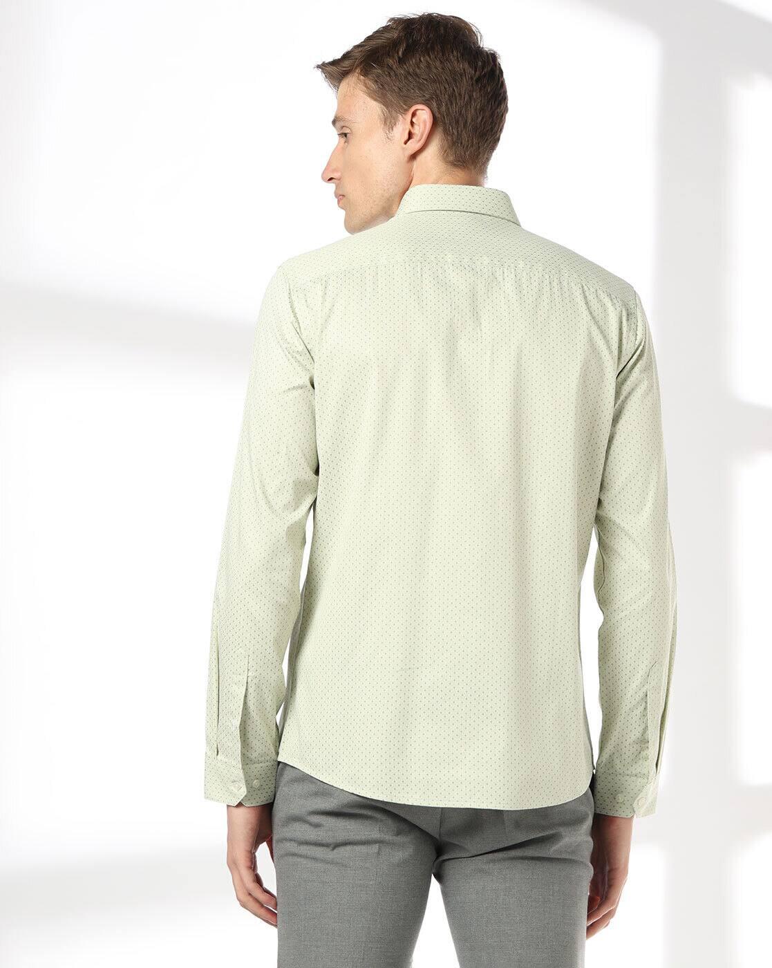 NETPLAY | Men Micro Print Slim Fit Shirt with Patch Pocket|2