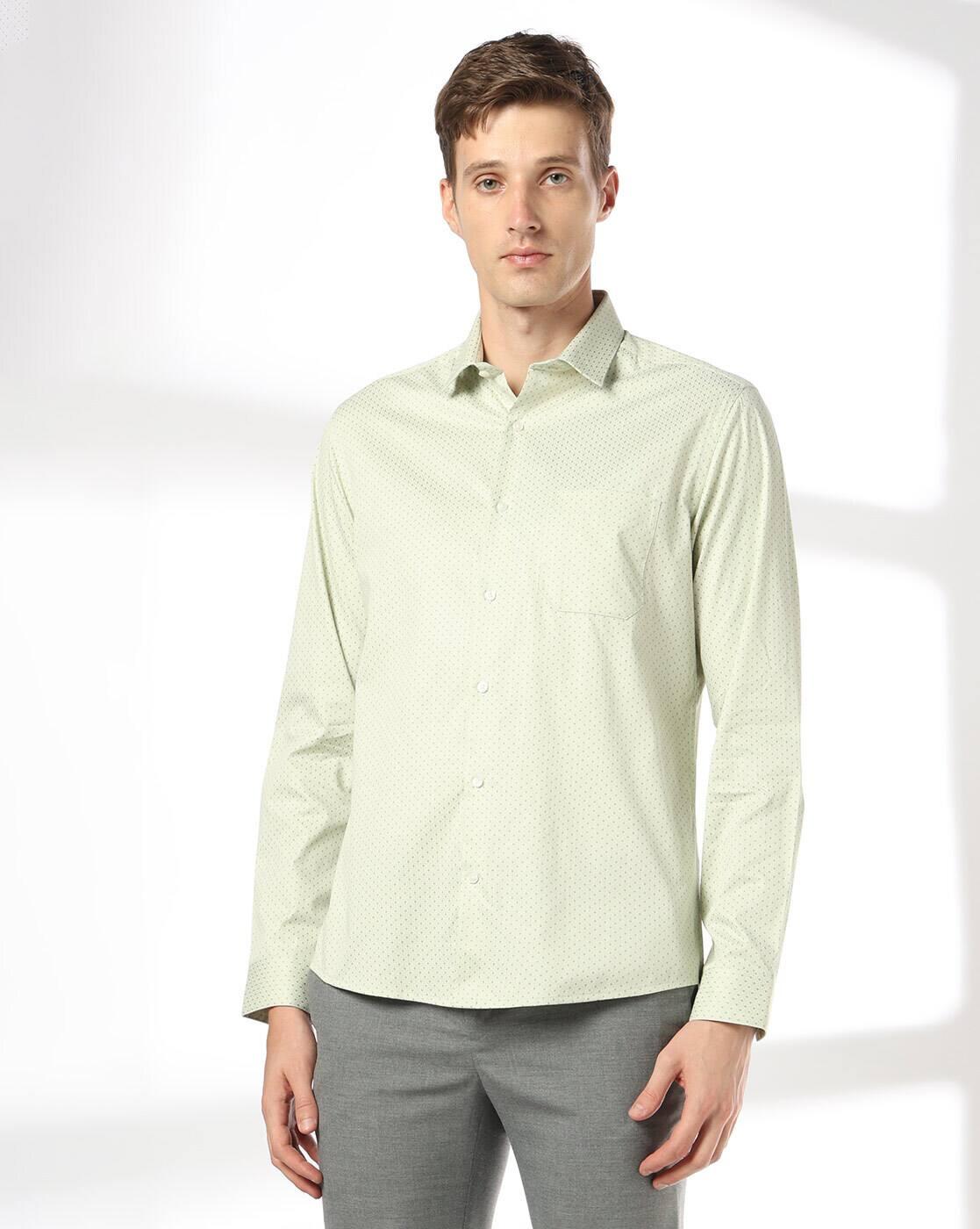 NETPLAY | Men Micro Print Slim Fit Shirt with Patch Pocket|3