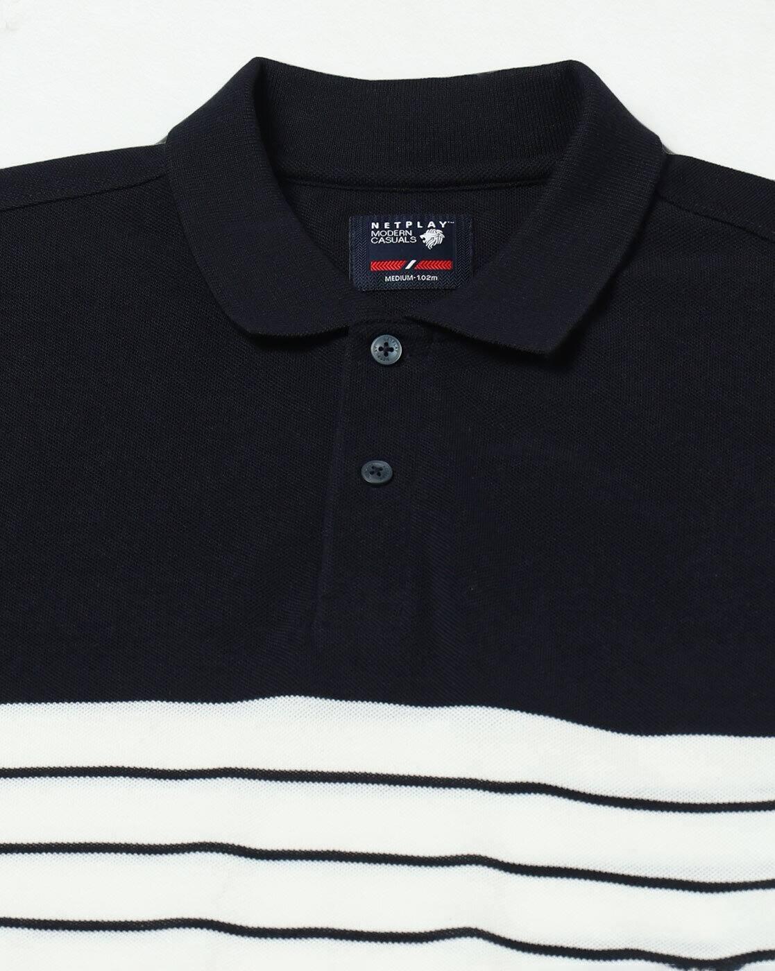 NETPLAY | Men Ultimate 1 Striped Slim Fit Polo T-Shirt|4