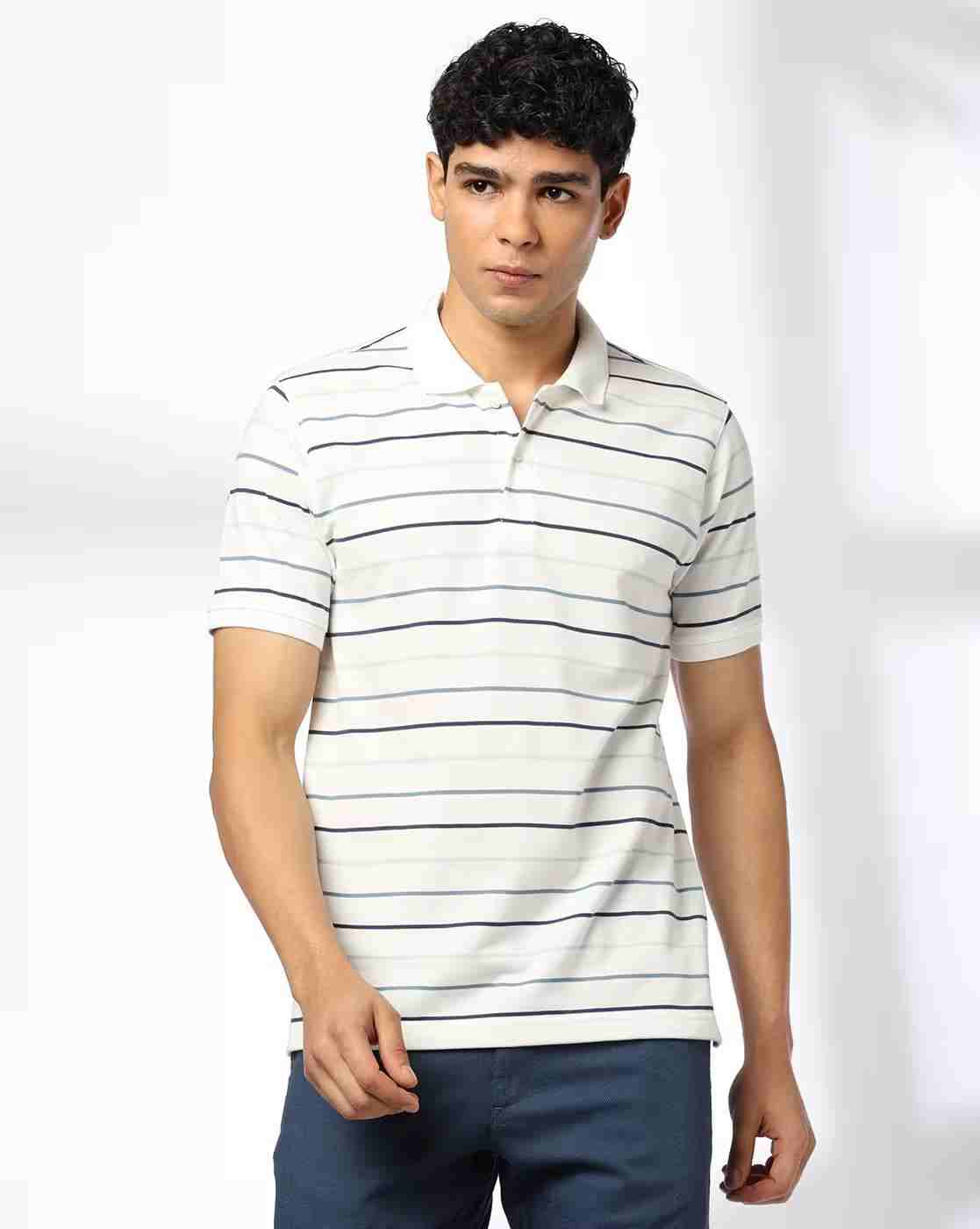 NETPLAY | Men Striped Slim Fit Polo T-Shirt|0
