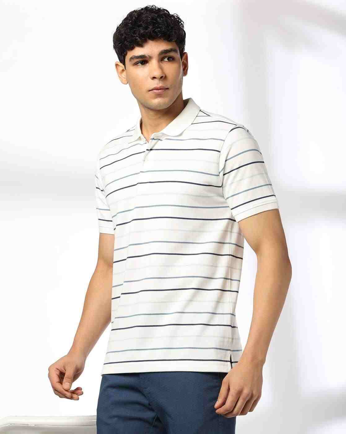 NETPLAY | Men Striped Slim Fit Polo T-Shirt|3