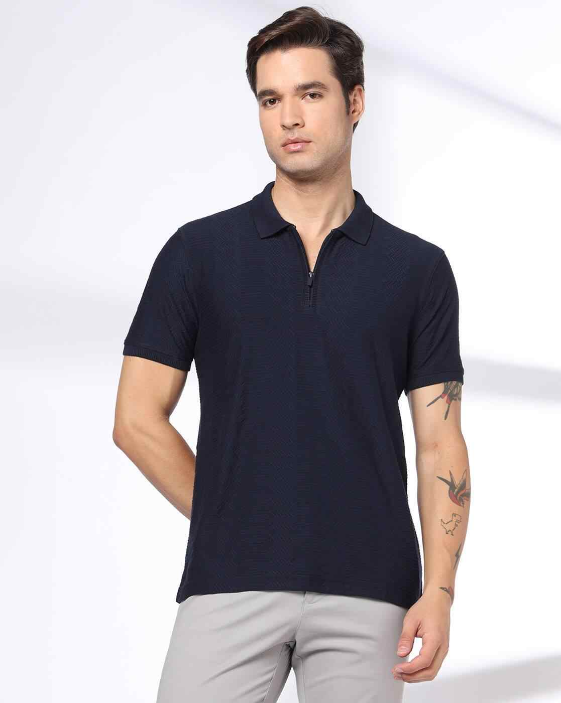 NETPLAY | Men Patterned Slim Fit Polo T-Shirt|0