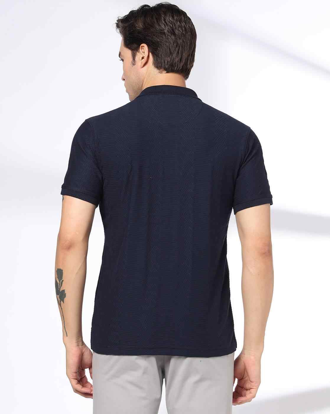 NETPLAY | Men Patterned Slim Fit Polo T-Shirt|2