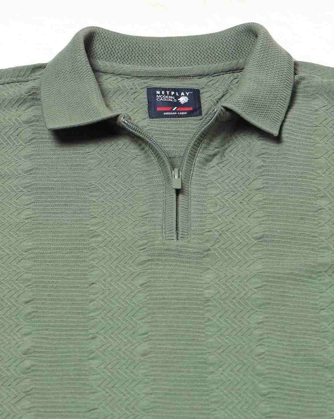 NETPLAY | Men Patterned Slim Fit Polo T-Shirt|4