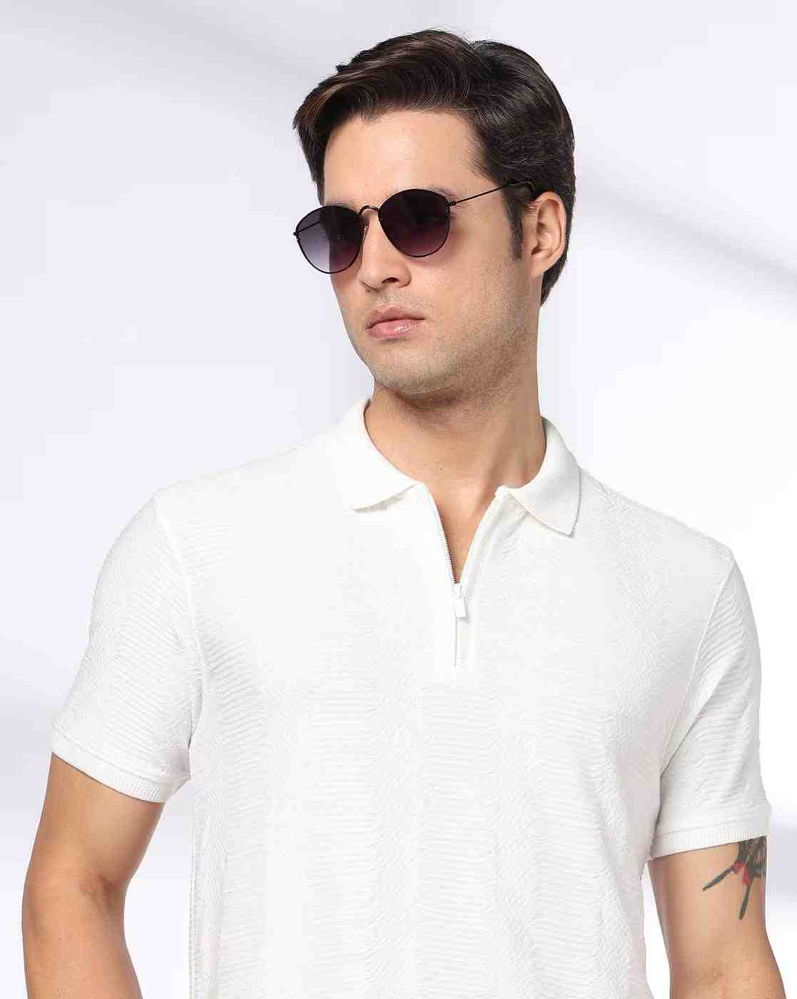Men Patterned Slim Fit Polo T-Shirt