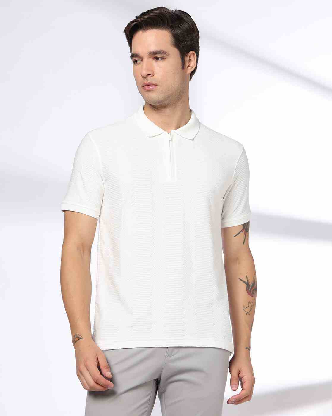 NETPLAY | Men Patterned Slim Fit Polo T-Shirt|3