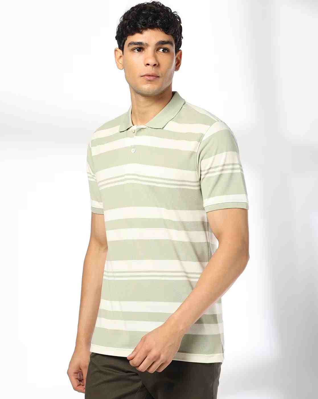 NETPLAY | Men Striped Slim Fit Polo T-Shirt|0