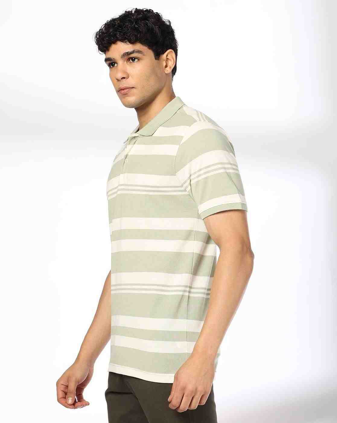 NETPLAY | Men Striped Slim Fit Polo T-Shirt|1