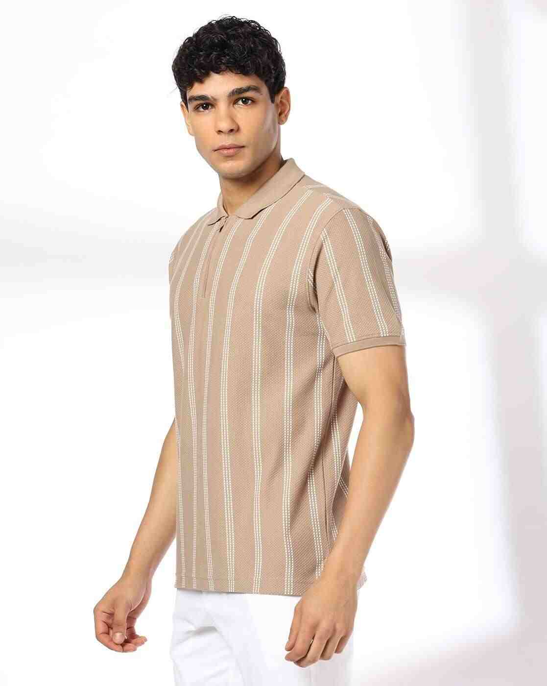 NETPLAY | Men Striped Slim Fit Polo T-Shirt|1