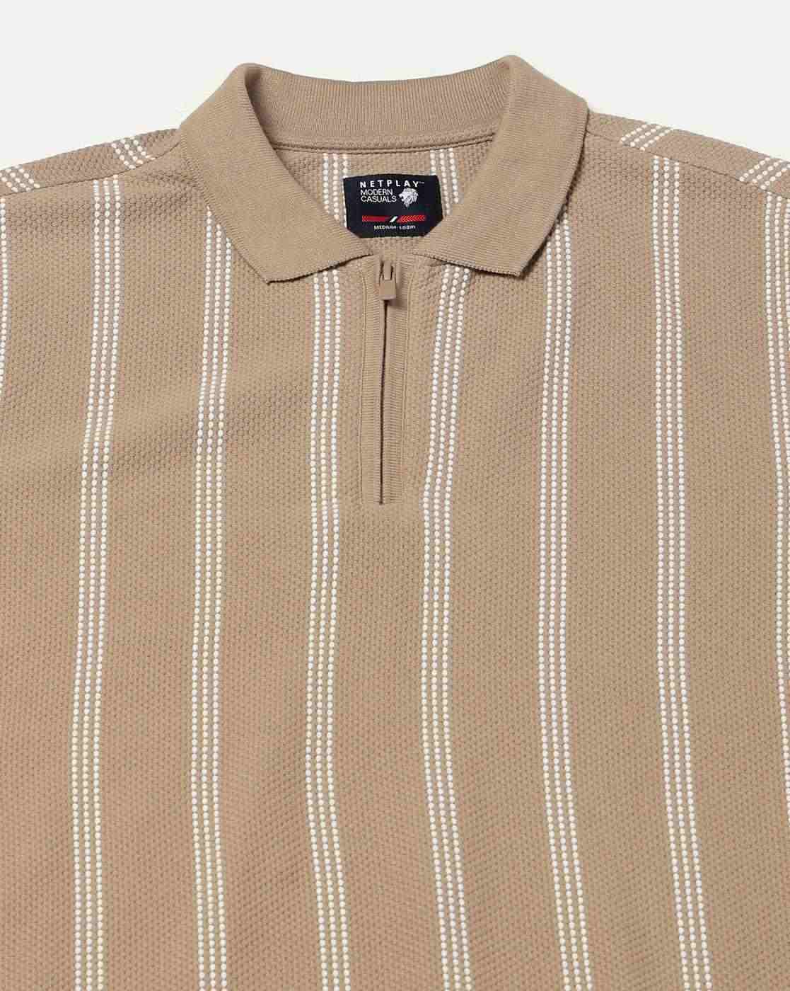 NETPLAY | Men Striped Slim Fit Polo T-Shirt|5