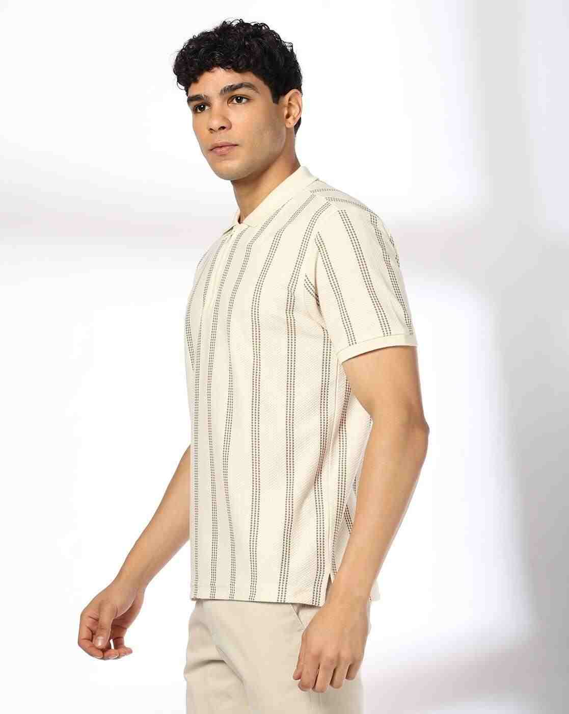 NETPLAY | Men Striped Slim Fit Polo T-Shirt|1