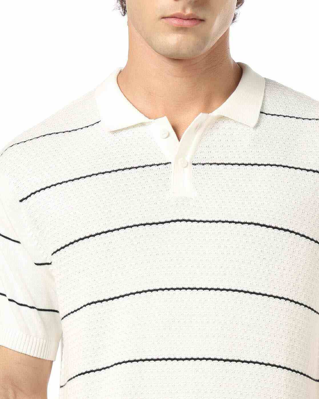 NETPLAY | Men Striped Slim Fit Polo T-Shirt|4
