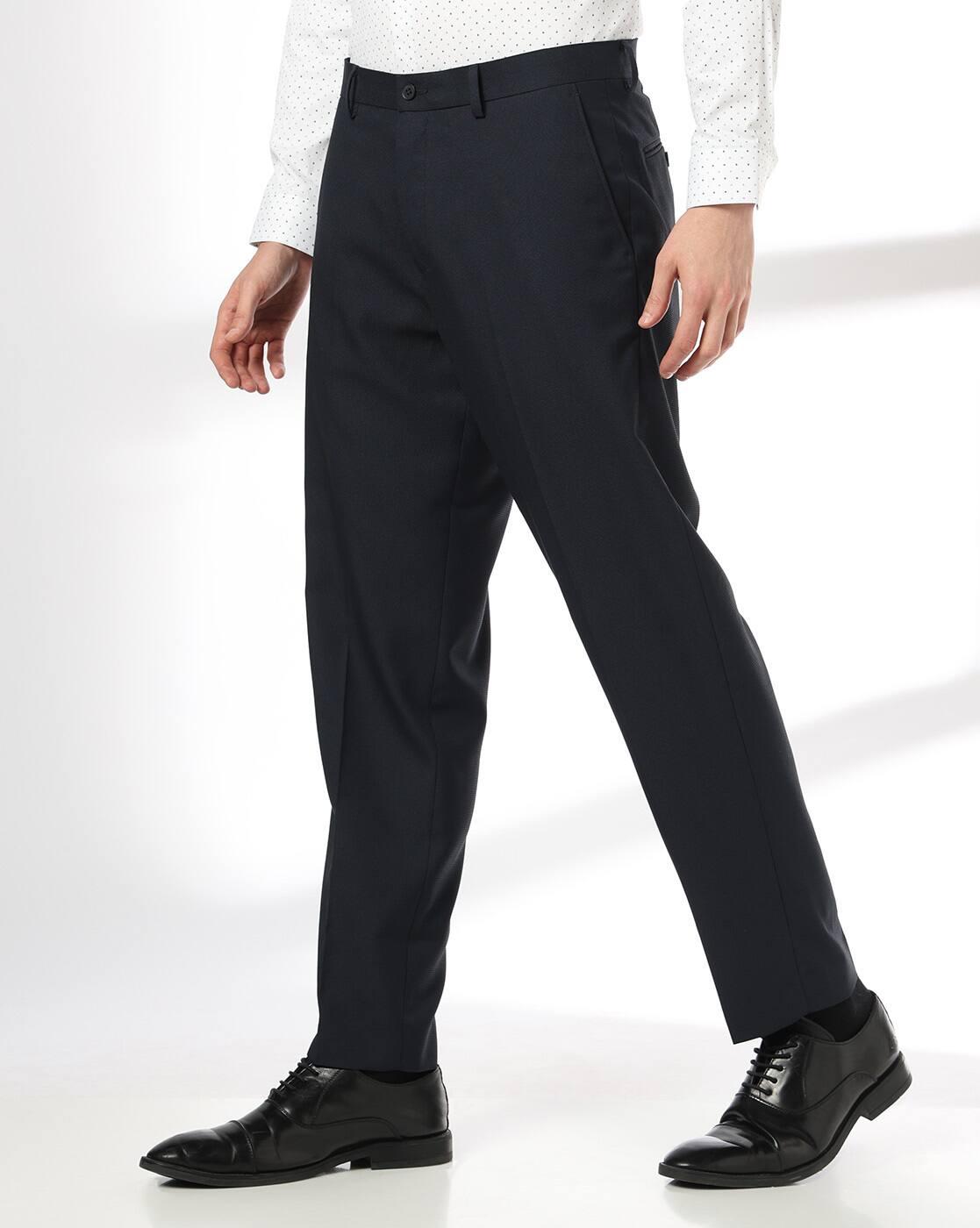 NETPLAY | Men Slim Fit Flat-Front Trousers|1