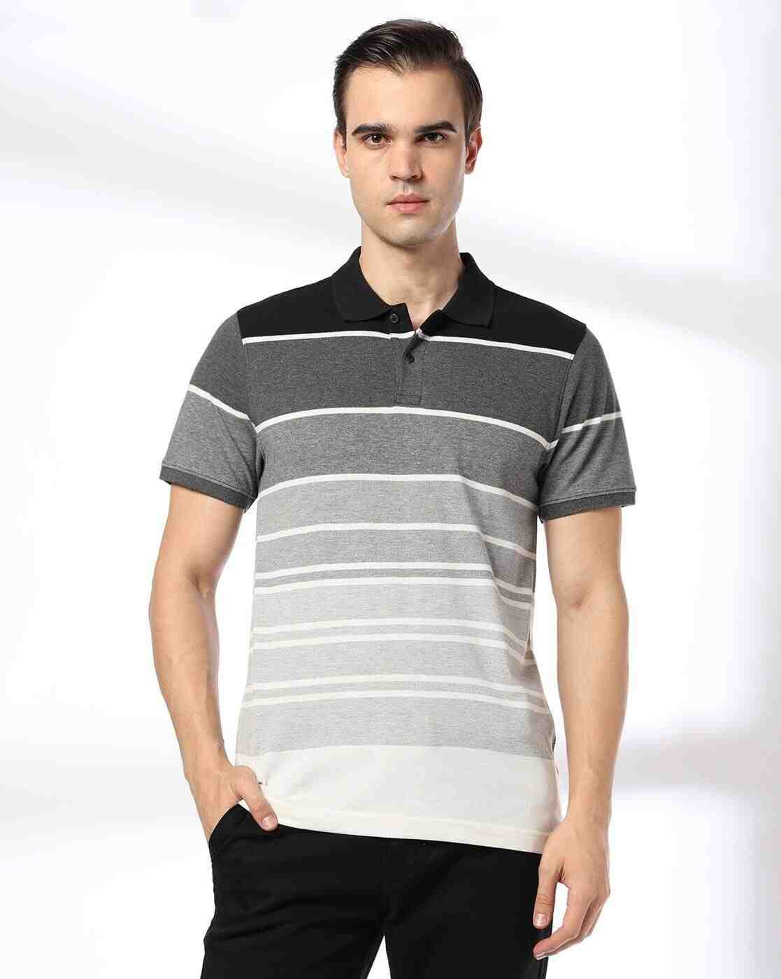 NETPLAY | Men Striped Slim Fit Polo T-Shirt|0
