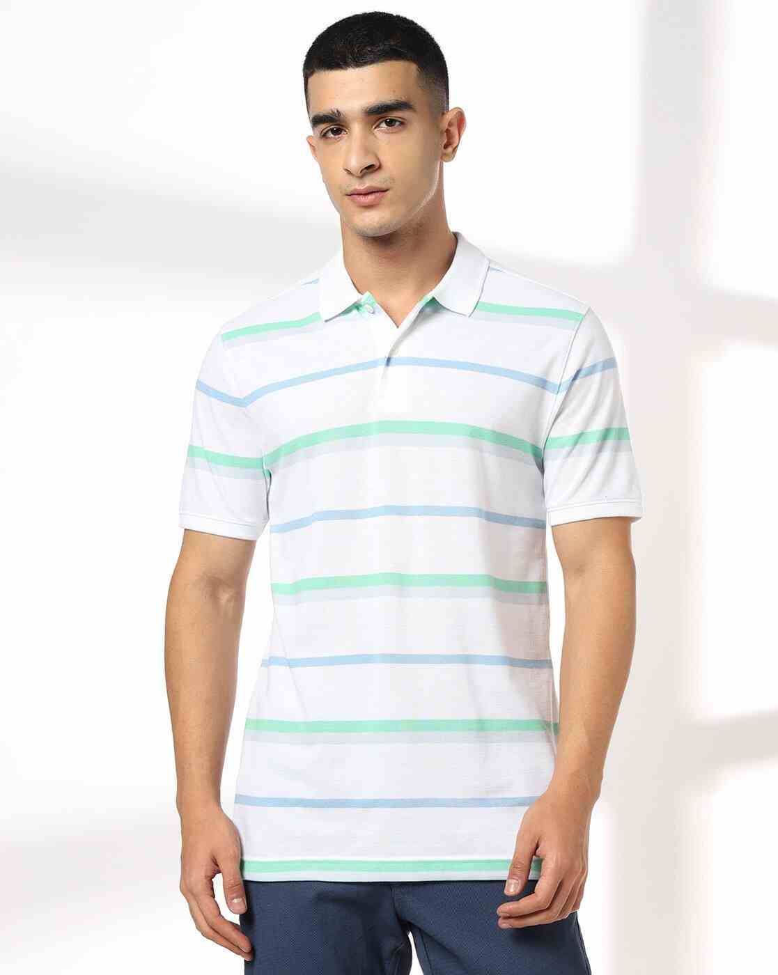 NETPLAY | Men Striped Slim Fit Polo T-Shirt|0