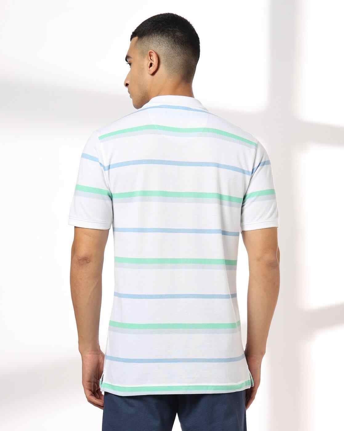 NETPLAY | Men Striped Slim Fit Polo T-Shirt|2