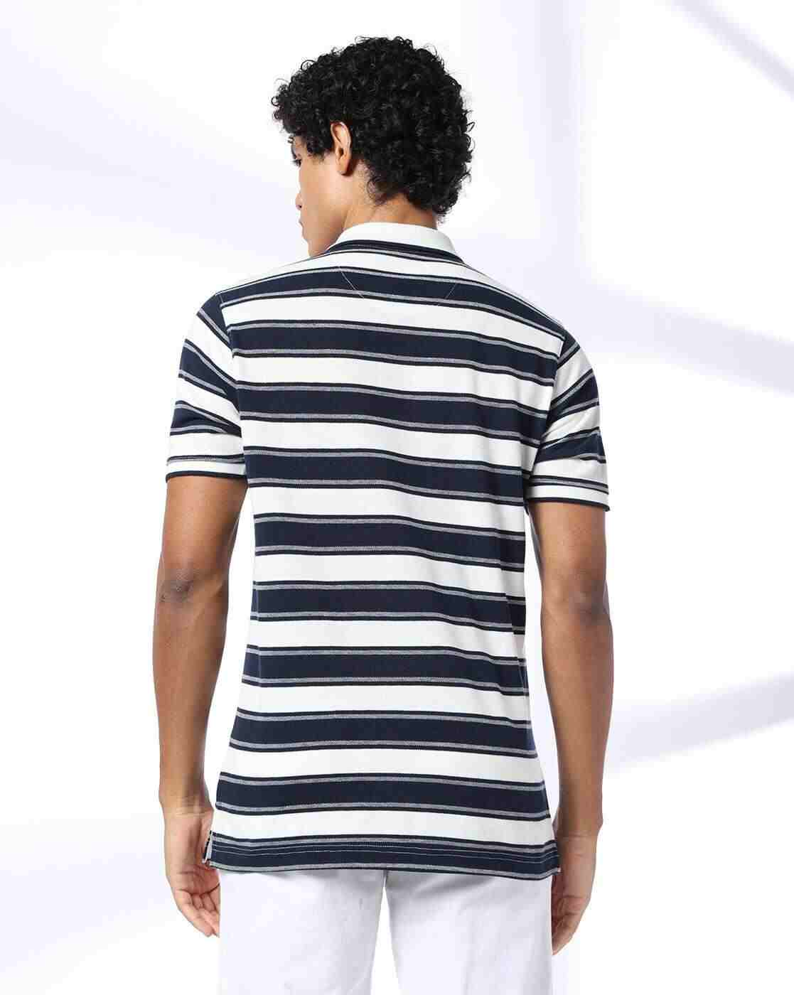 NETPLAY | Men Striped Slim Fit Polo T-Shirt|2
