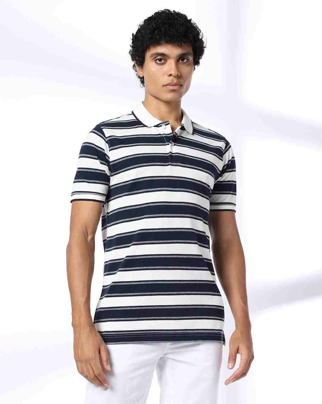 NETPLAY | Men Striped Slim Fit Polo T-Shirt|3
