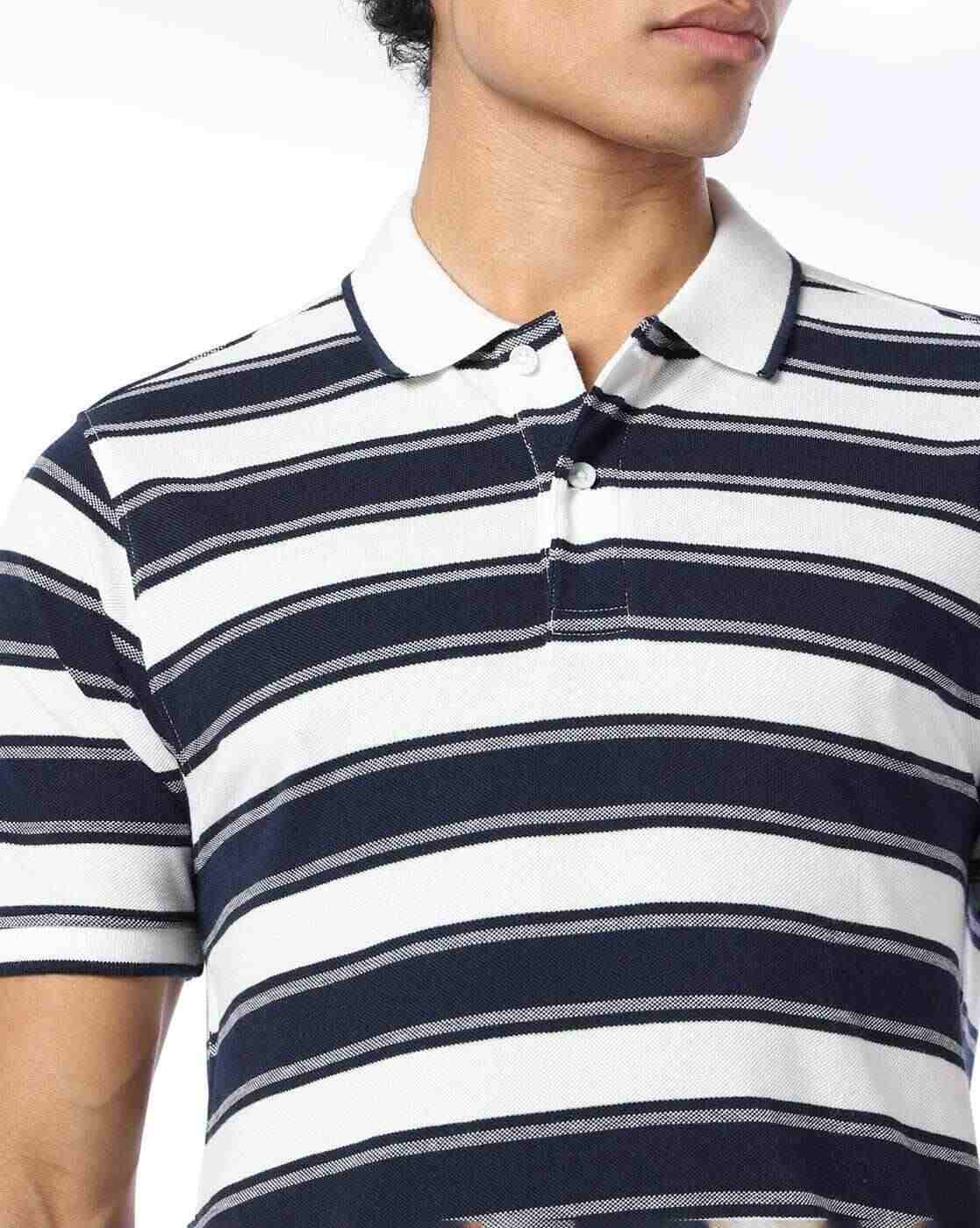 NETPLAY | Men Striped Slim Fit Polo T-Shirt|4