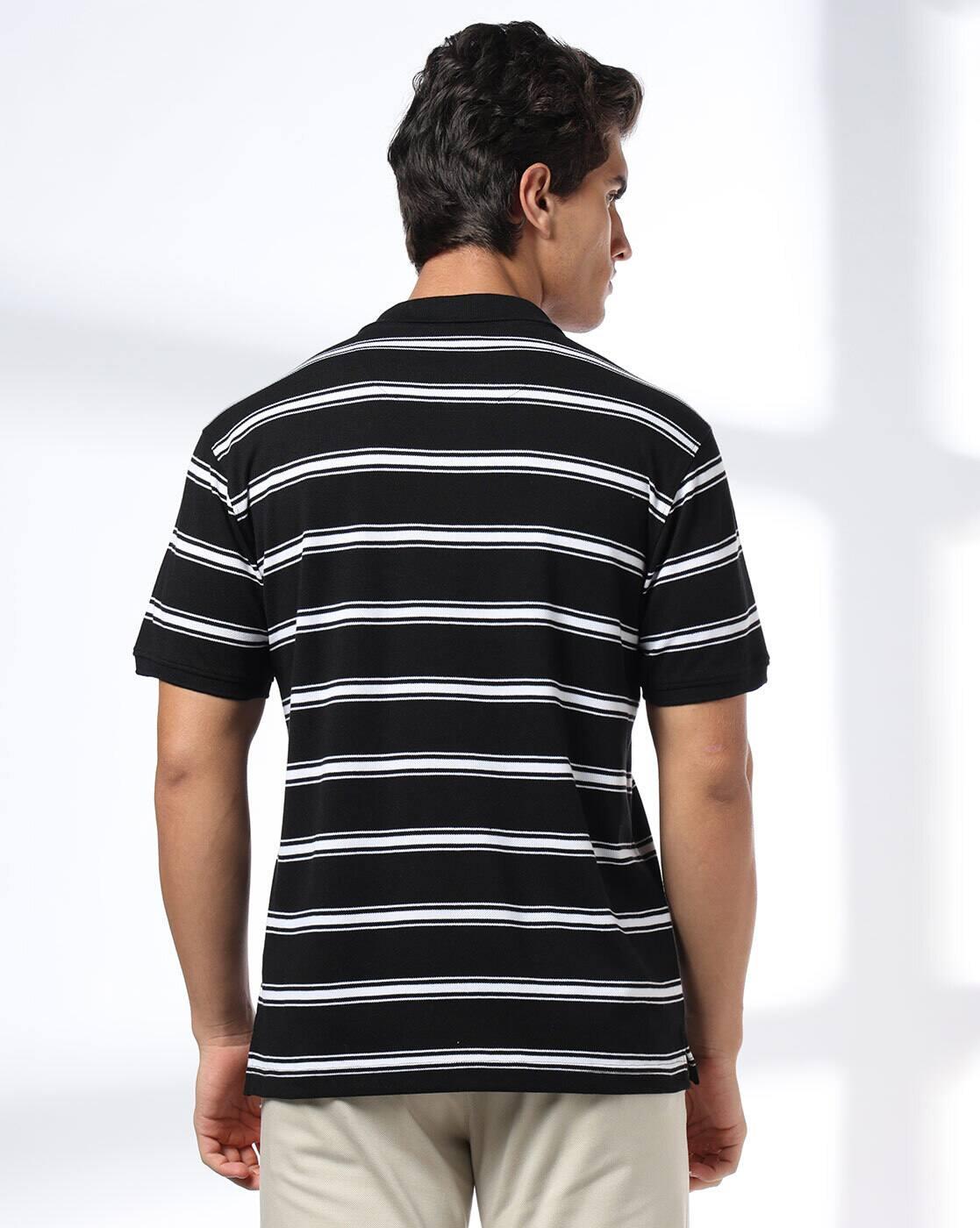 NETPLAY | Men Striped Slim Fit Polo T-Shirt|2