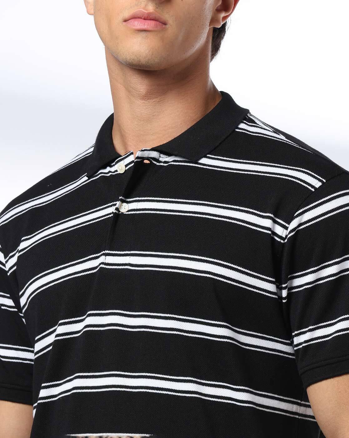 NETPLAY | Men Striped Slim Fit Polo T-Shirt|3