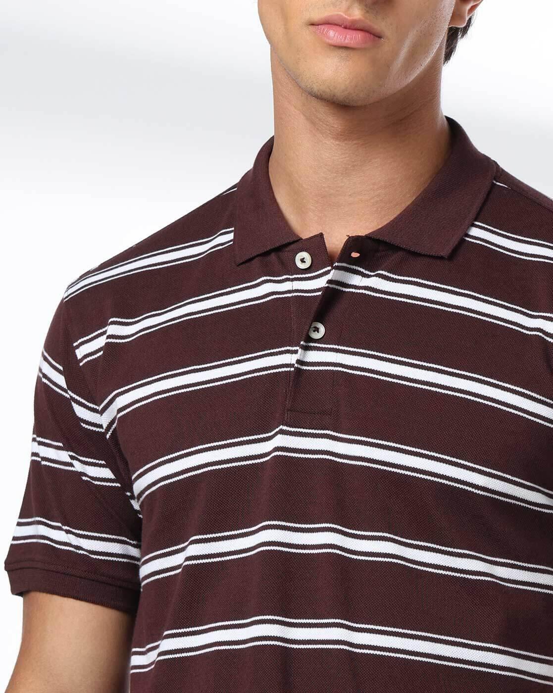 NETPLAY | Men Striped Slim Fit Polo T-Shirt|3