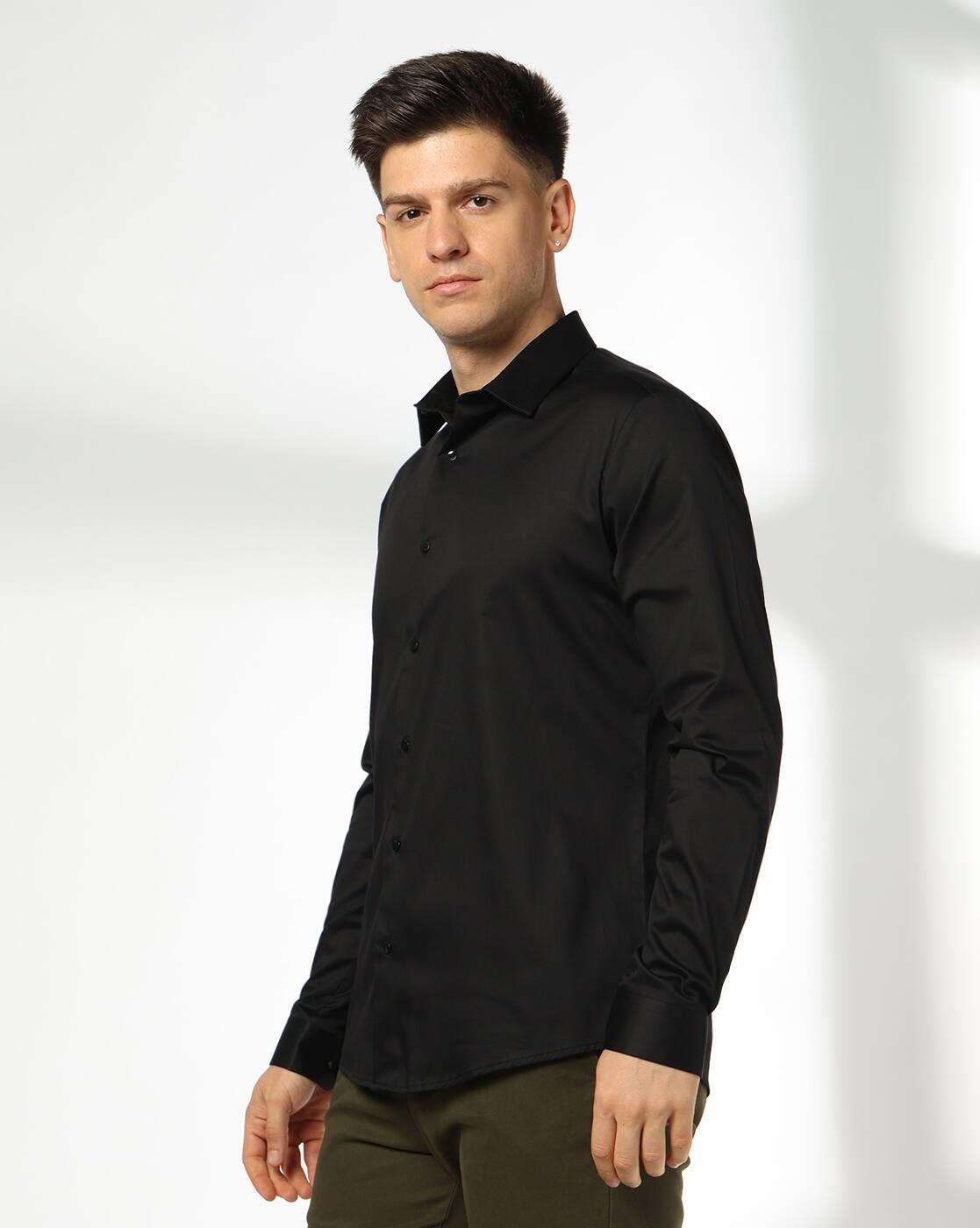 NETPLAY | Men Slim Fit Spread Collar Shirt|1