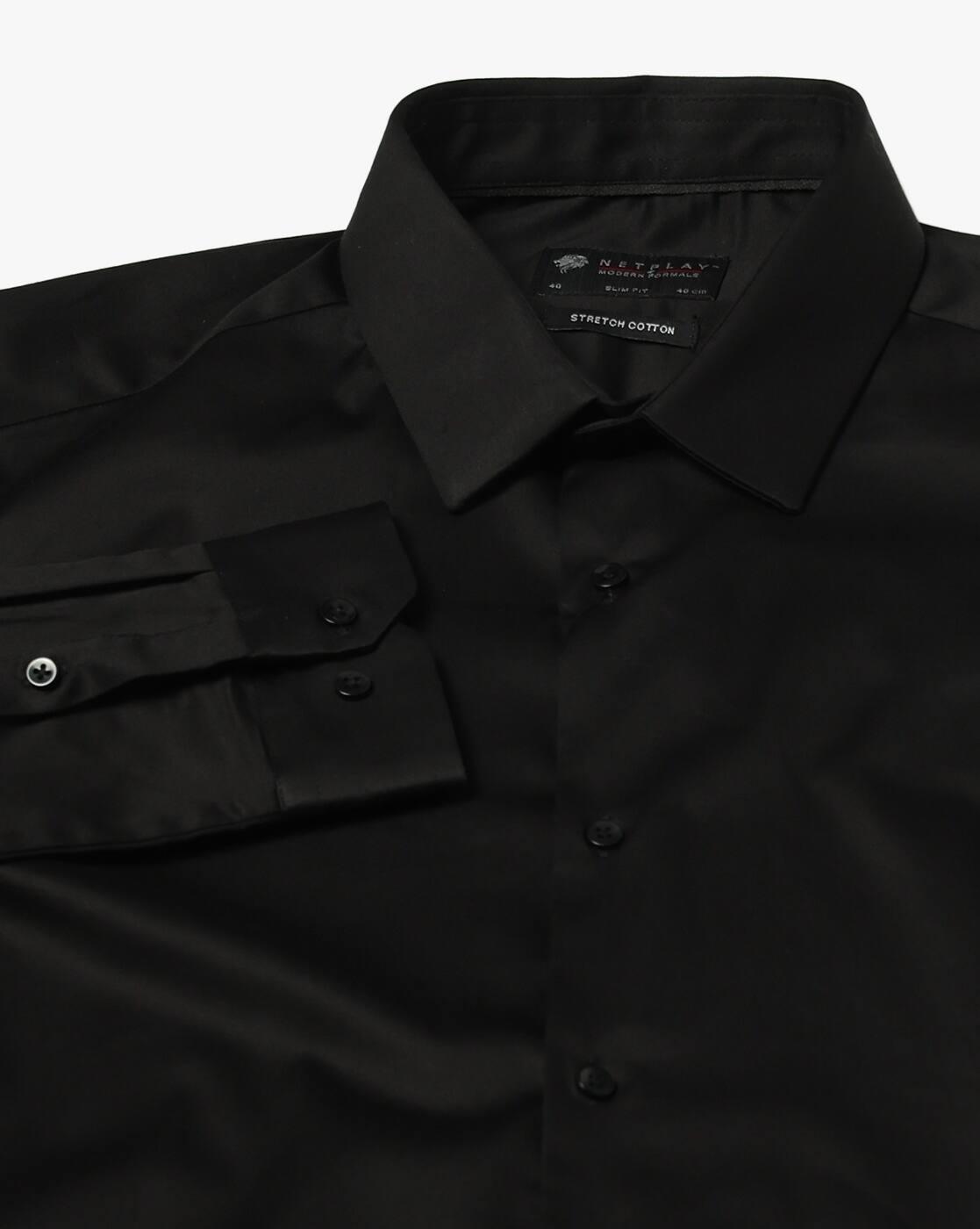NETPLAY | Men Slim Fit Spread Collar Shirt|5