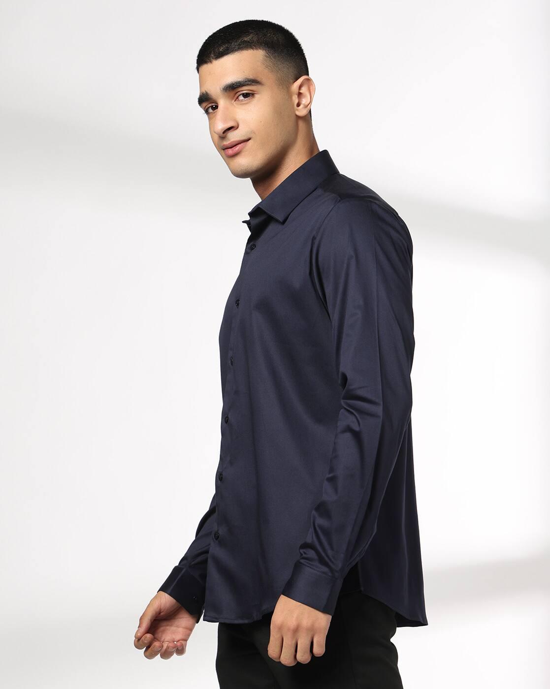 NETPLAY | Men Slim Fit Shirt with Spread Collar|1