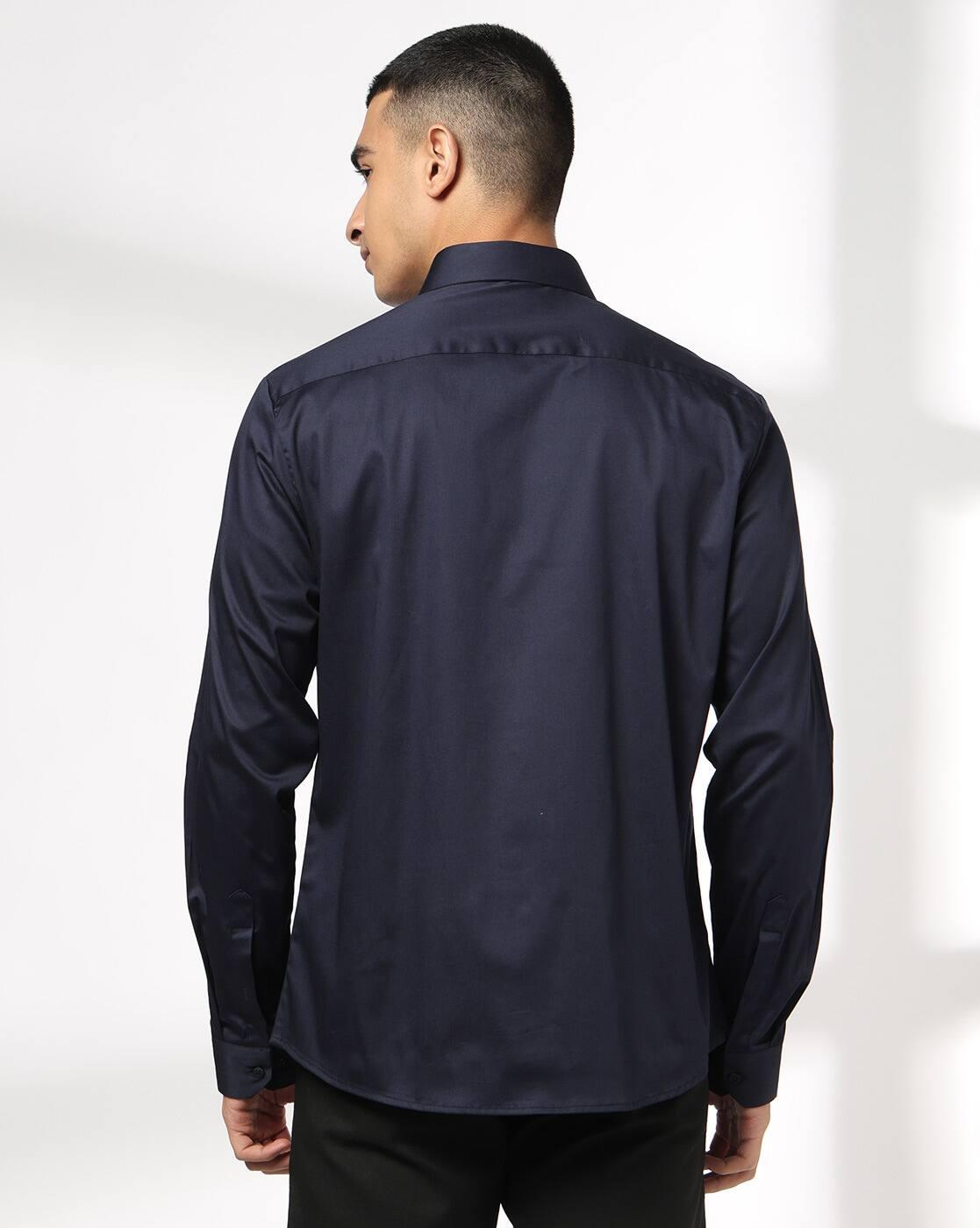 NETPLAY | Men Slim Fit Shirt with Spread Collar|2
