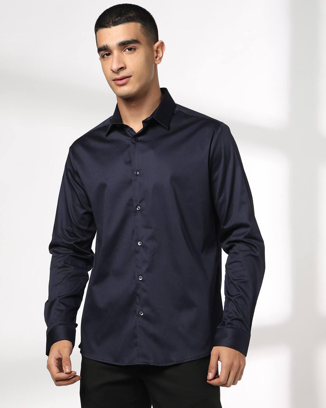 NETPLAY | Men Slim Fit Shirt with Spread Collar|3