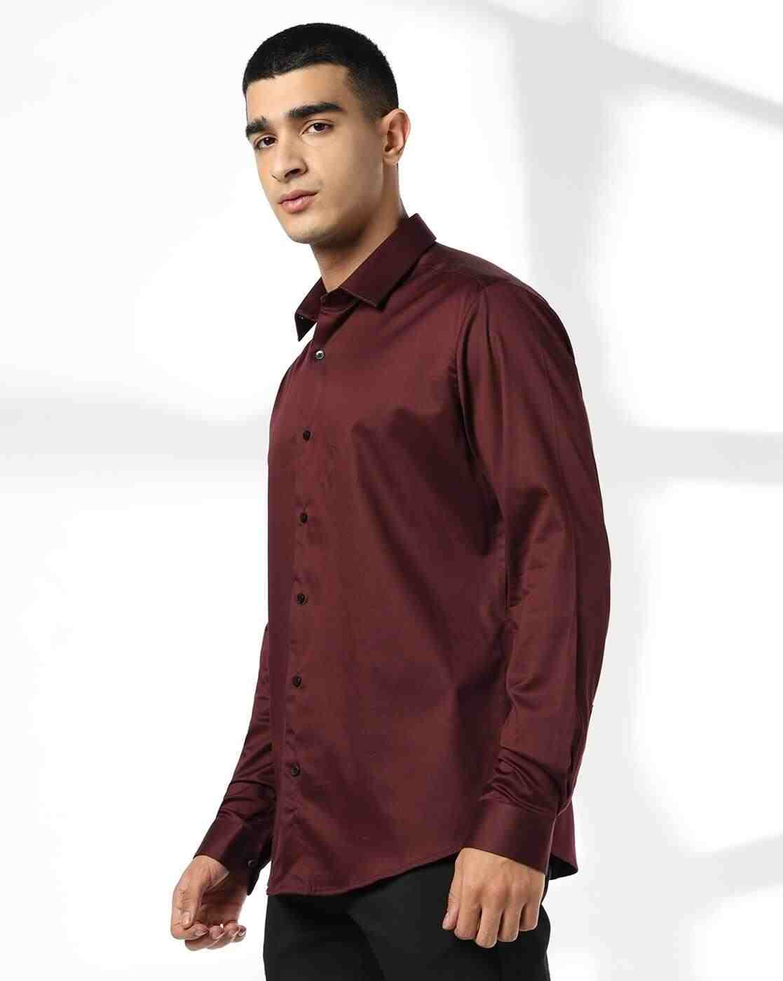 NETPLAY | Men Slim Fit Shirt with Spread Collar|1
