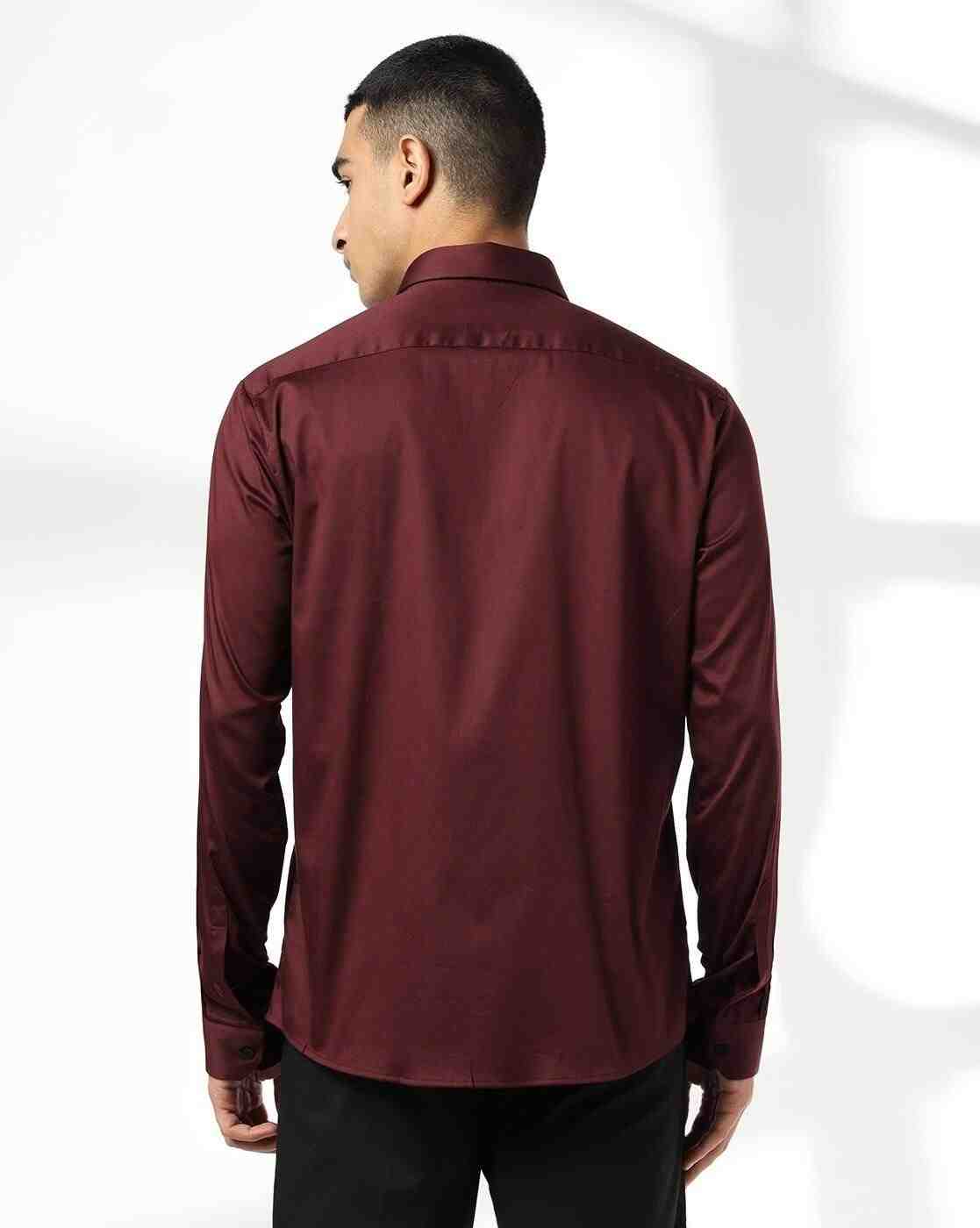 NETPLAY | Men Slim Fit Shirt with Spread Collar|2
