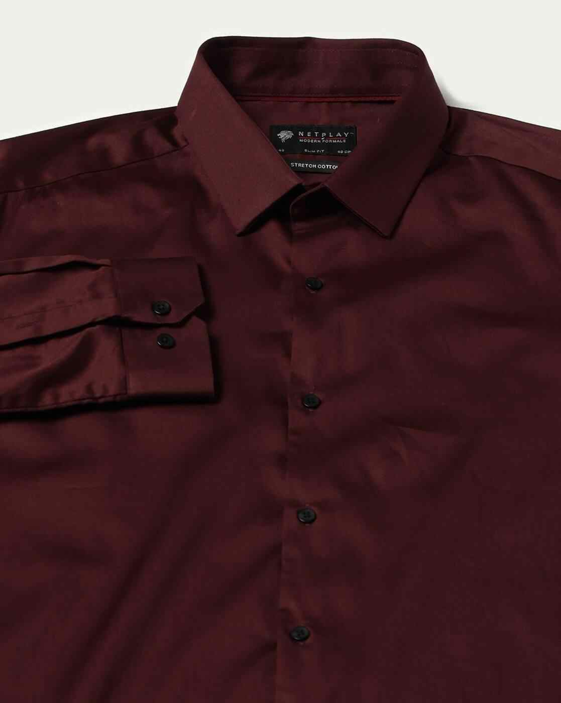 NETPLAY | Men Slim Fit Shirt with Spread Collar|5